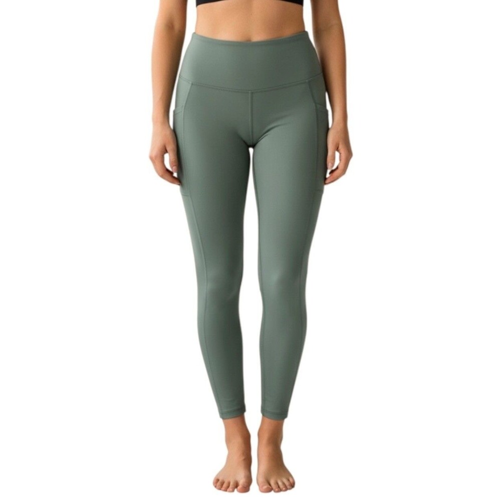 Danskin Women's High Waisted Performance Leggings w/ Pockets Size S Green